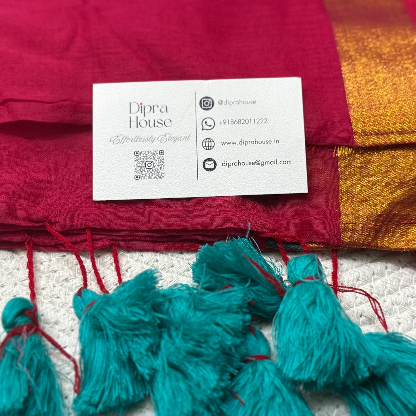 Goddess Red Mul Cotton Saree