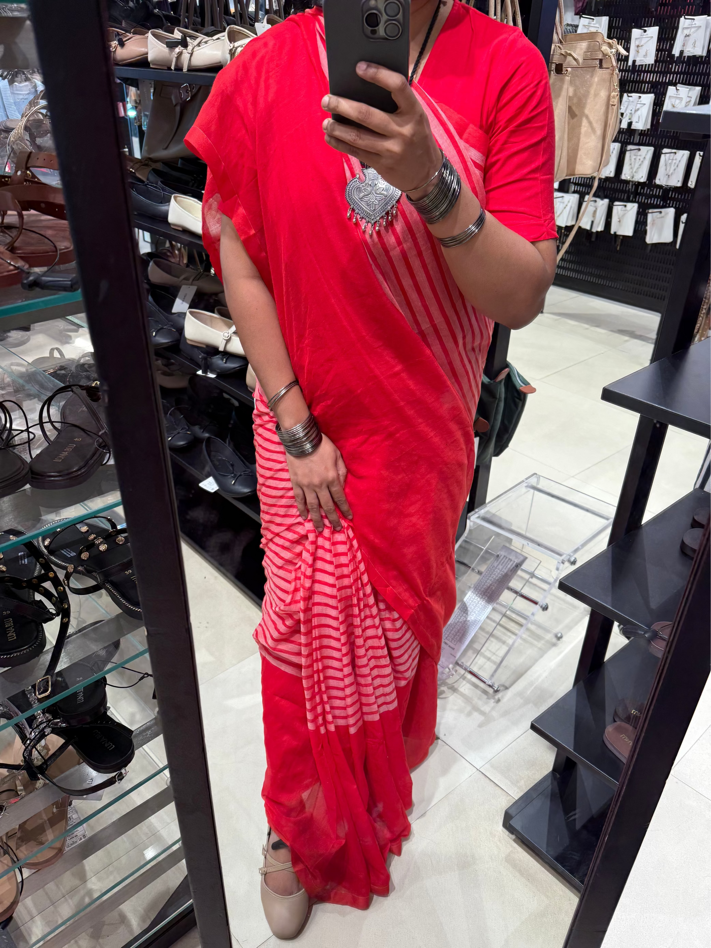 Stripe Mul cotton Saree