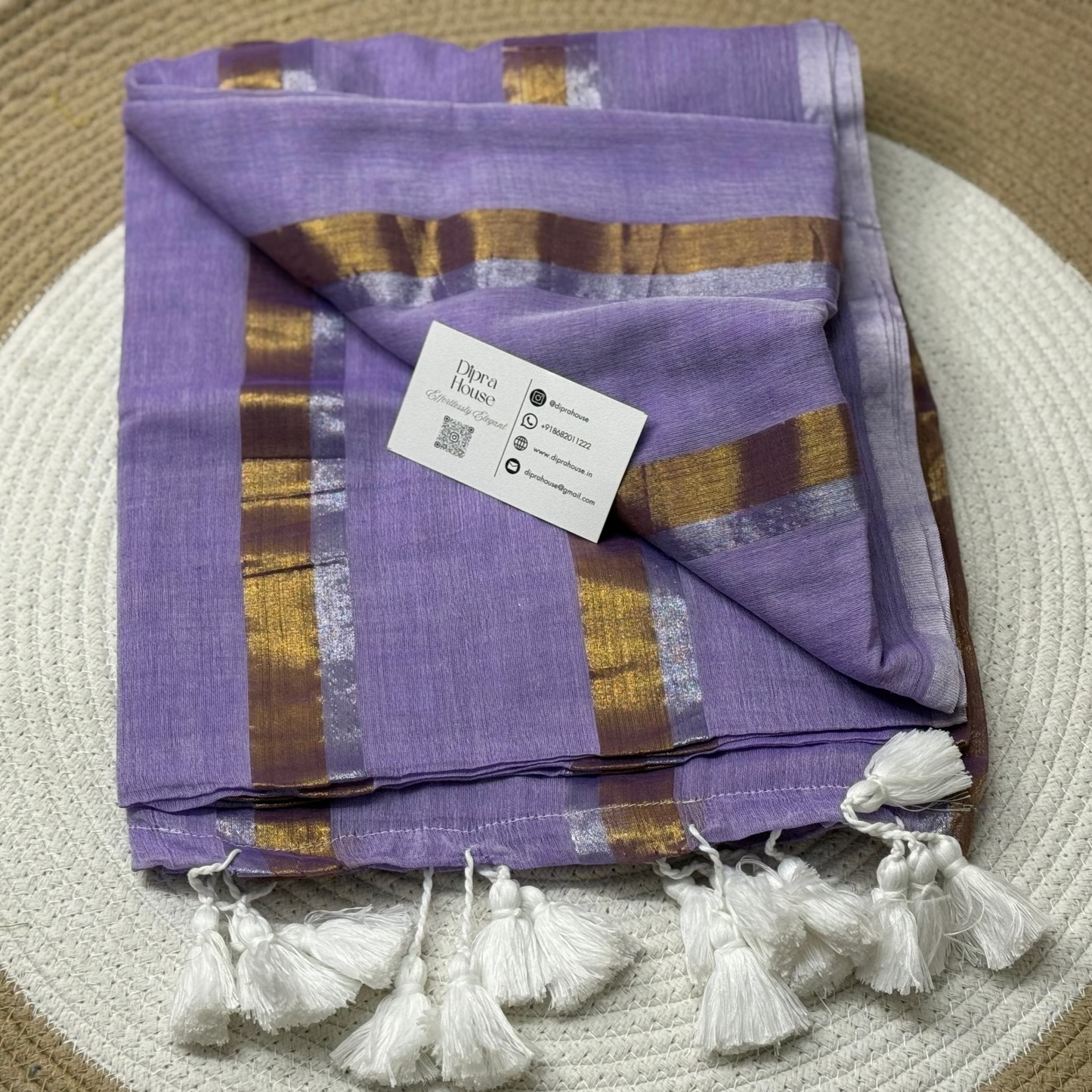 Gold Silver Zari Mul Cotton Saree