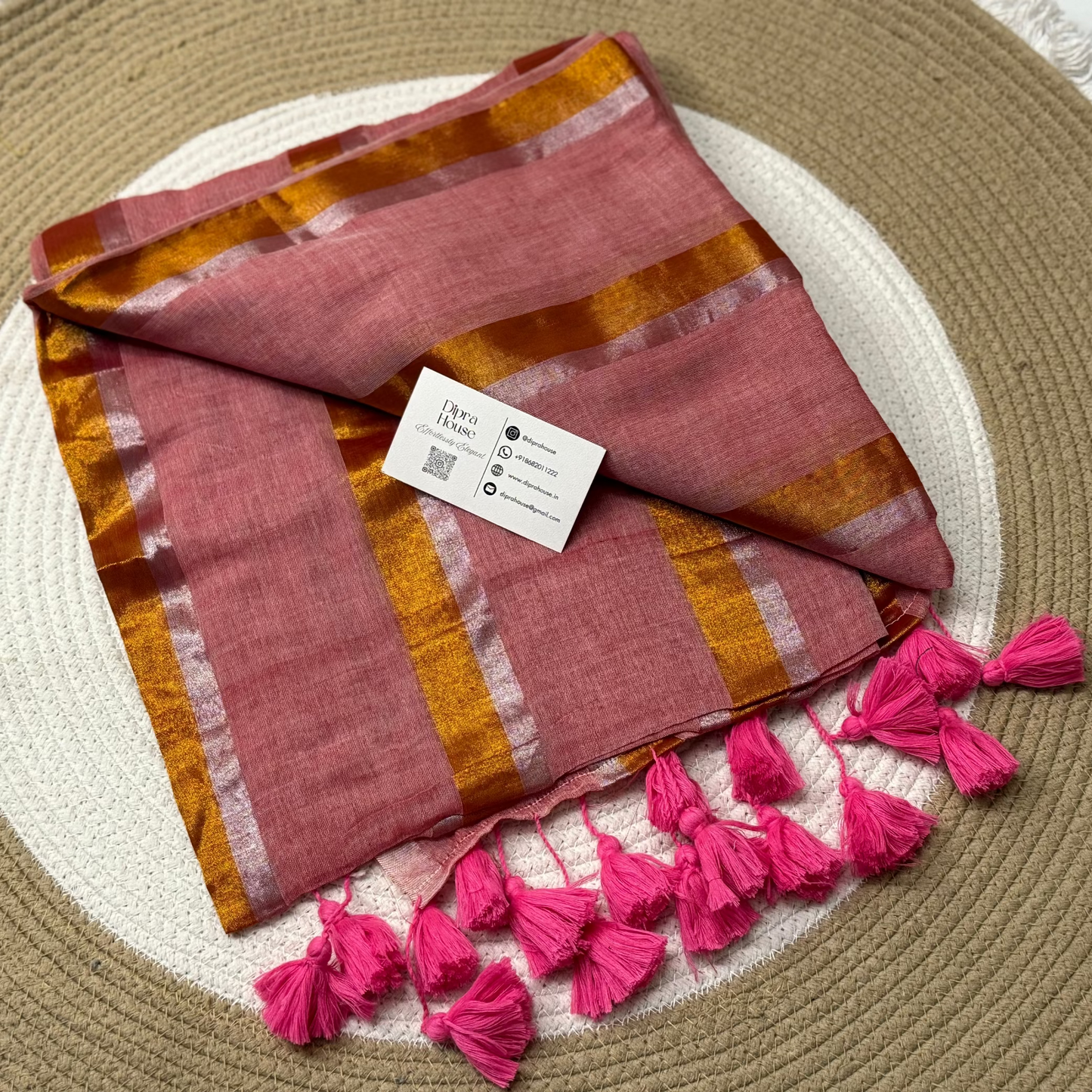 Gold Silver Zari Mul Cotton Saree