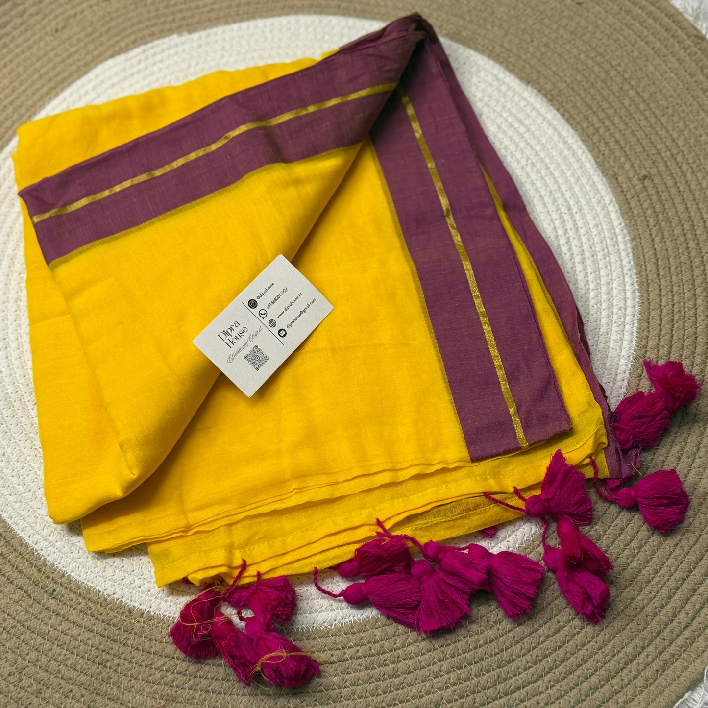Golden Line Mul Cotton Saree