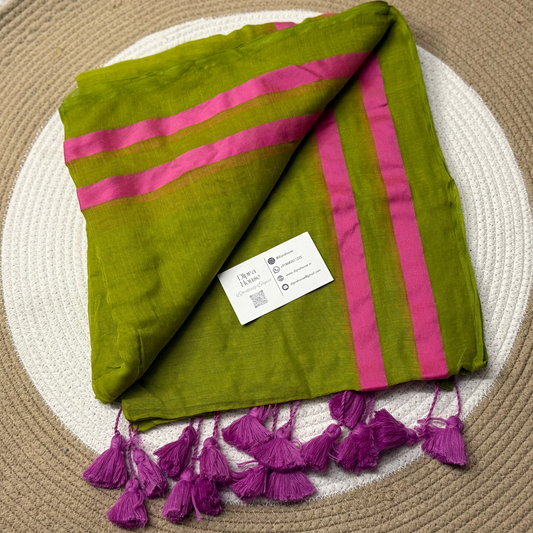 Plain Mul Cotton Saree