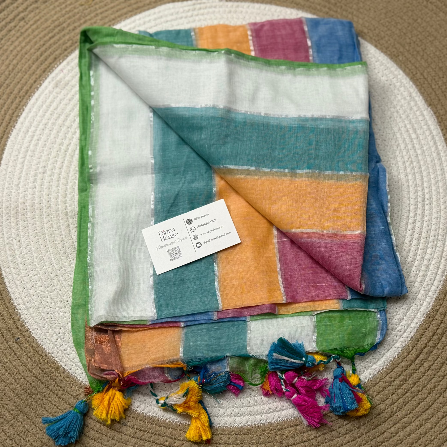 Rainbow Mul Cotton Saree