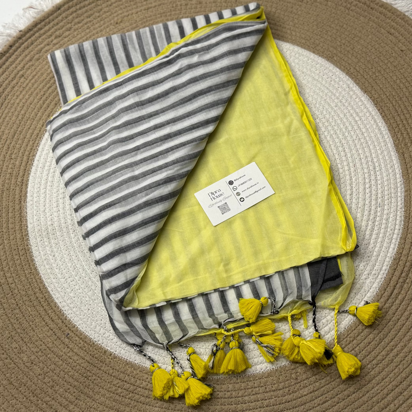Stripe Mul cotton Saree
