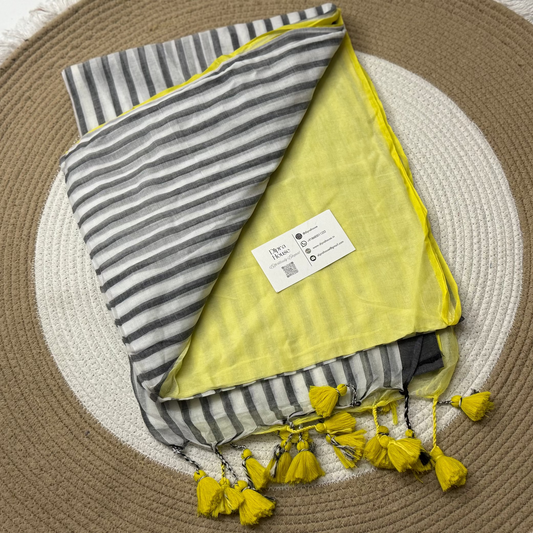 Stripe Mul cotton Saree