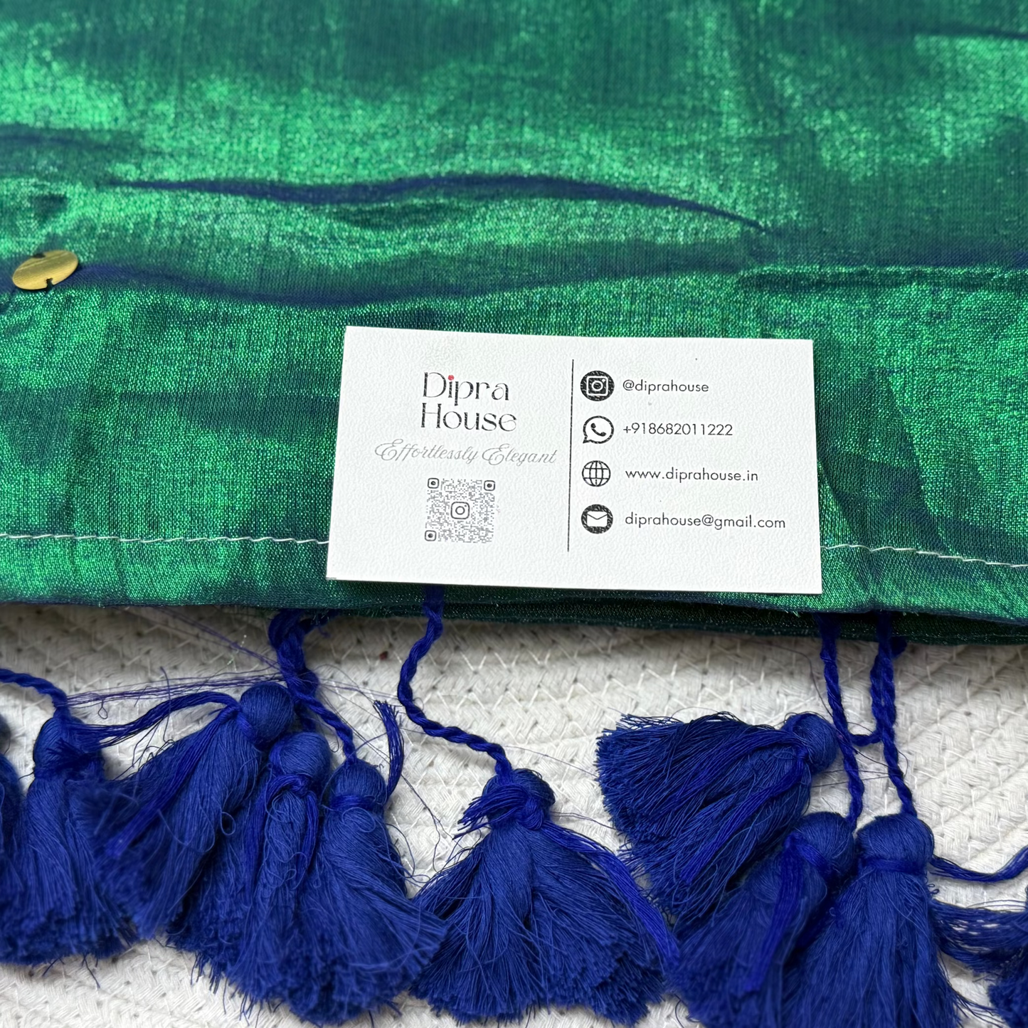 Peacock Green Tissue Mul cotton Saree